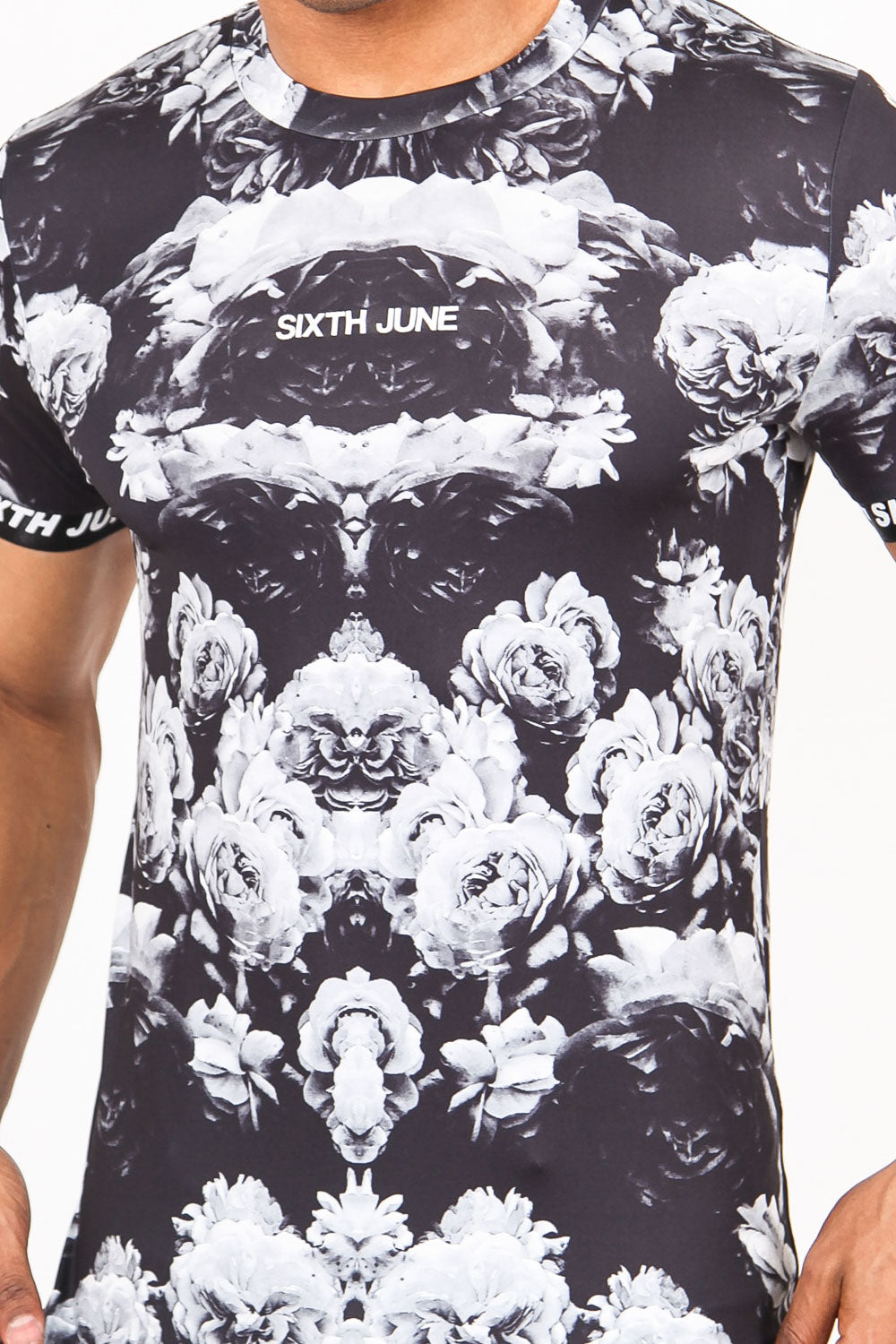 Sixth June - T-shirt imprimé fleur noir blanc