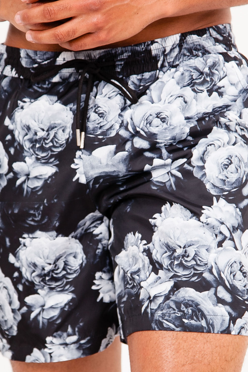 Sixth June - Short bain imprimé fleur noir blanc