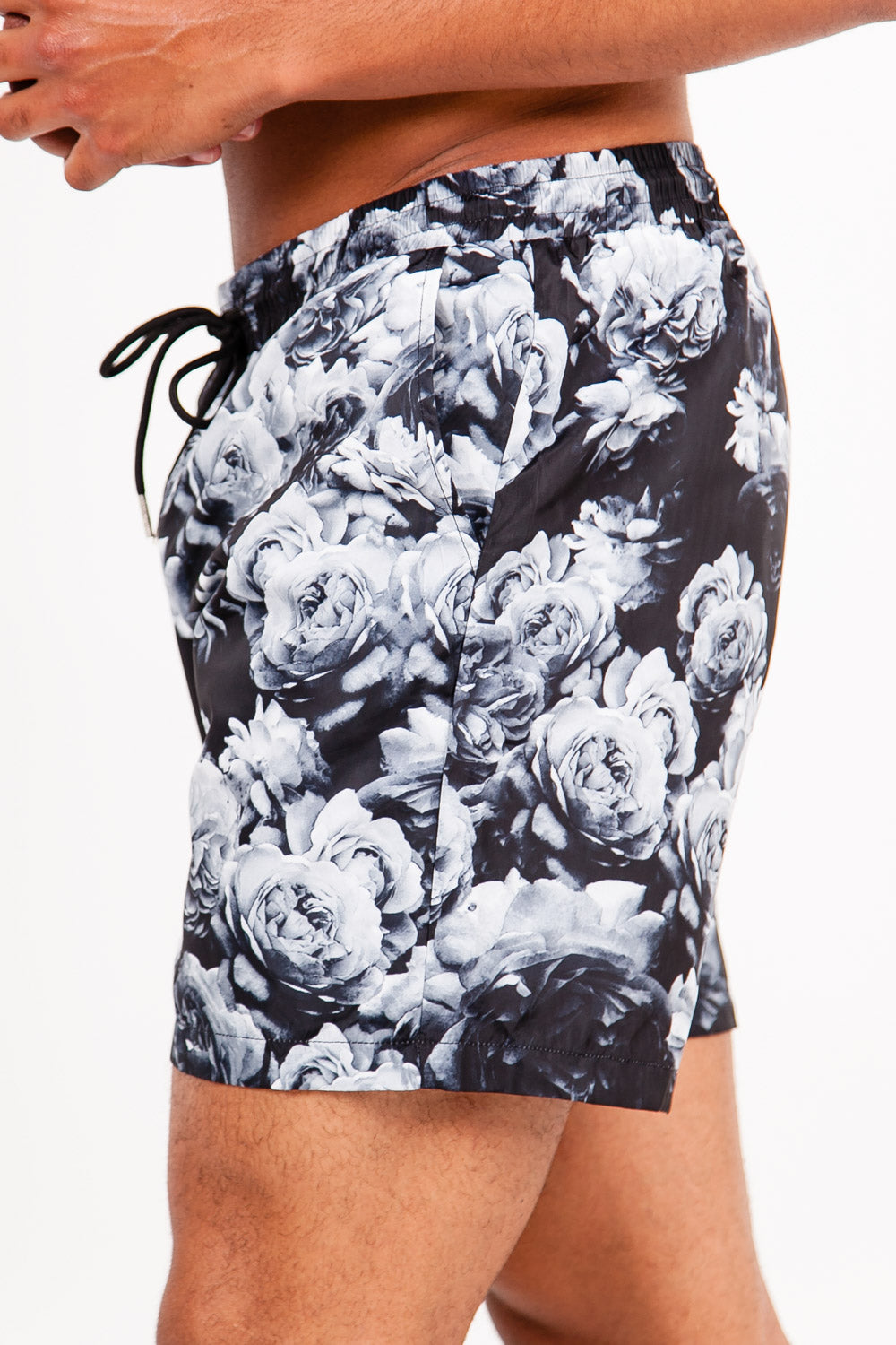 Sixth June - Short bain imprimé fleur noir blanc