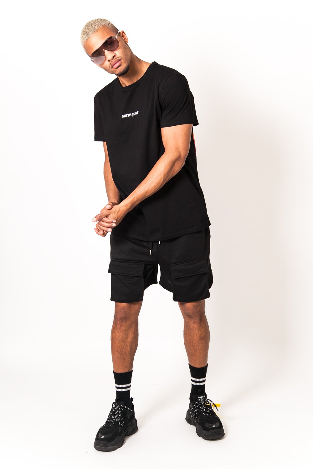 Tshirt imprimé bandana multicolore noir