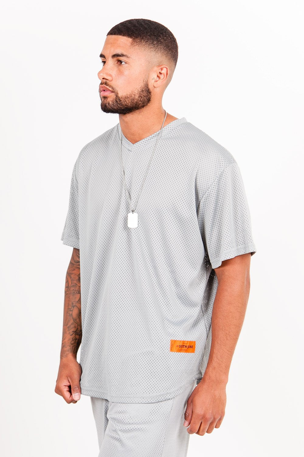 Sixth June - Maillot mesh logo Gris