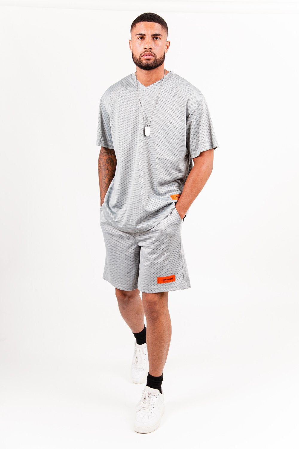 Sixth June - Maillot mesh logo Gris