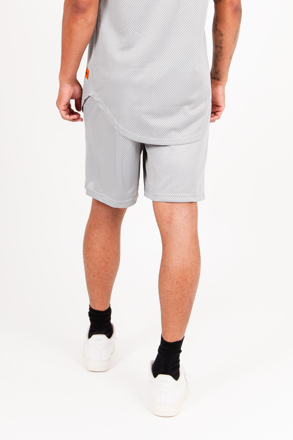 Short mesh logo gris