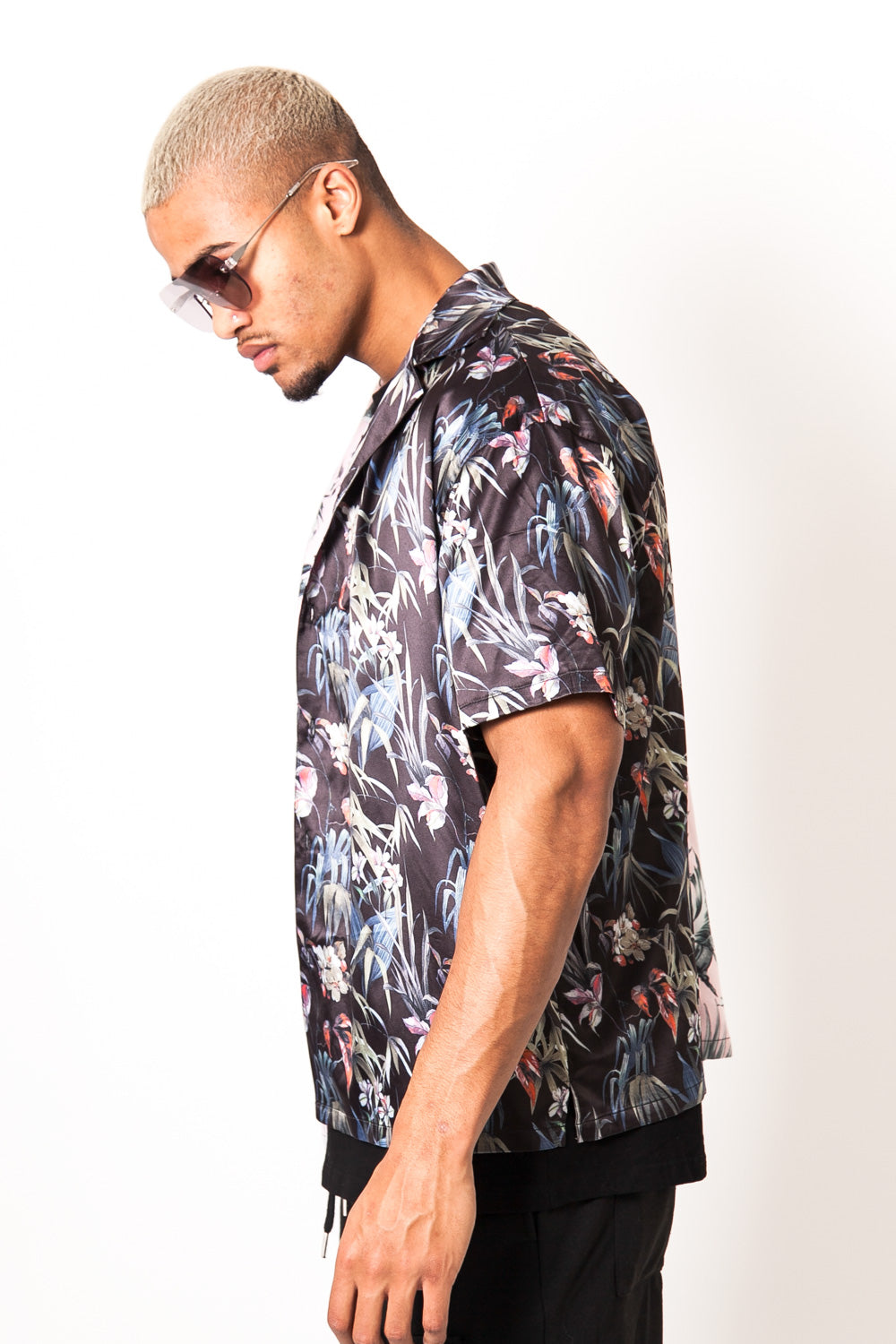 Sixth June - Chemisette tropical bicolore rose noir