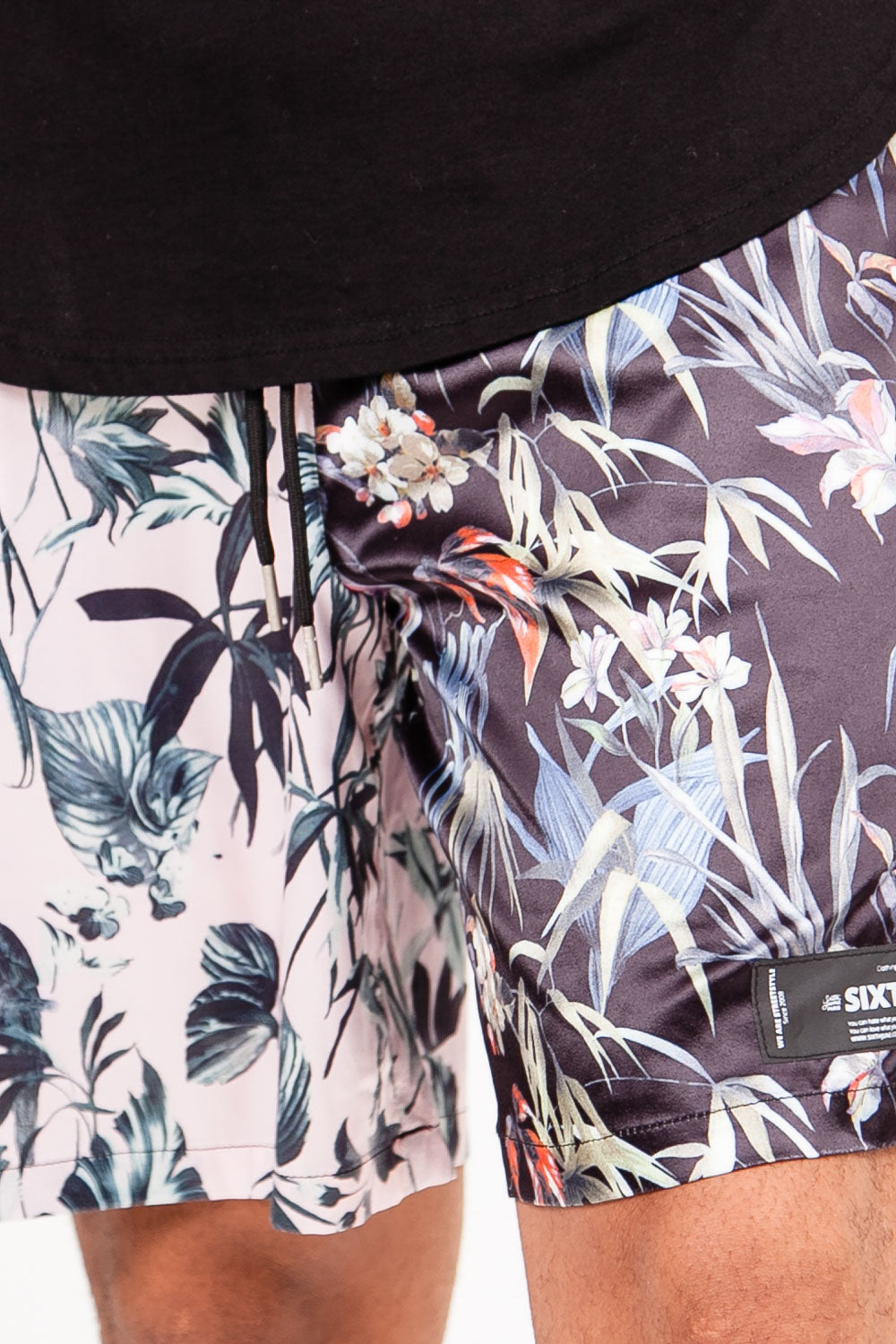 Sixth June - Short bicolore jungle rose noir