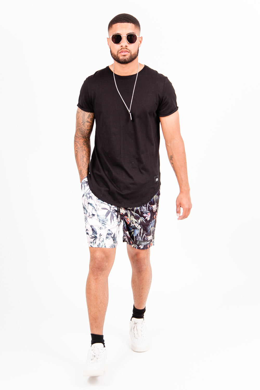 Sixth June - Short bicolore jungle rose noir