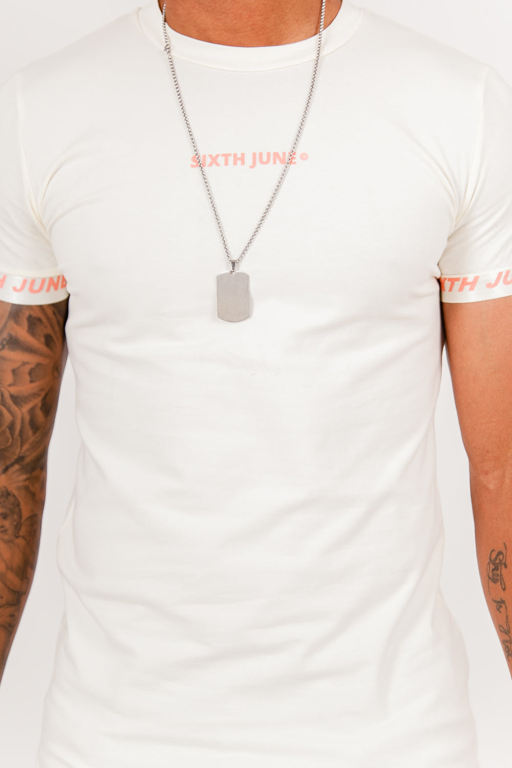 Sixth June - T-shirt logo coton manche beige