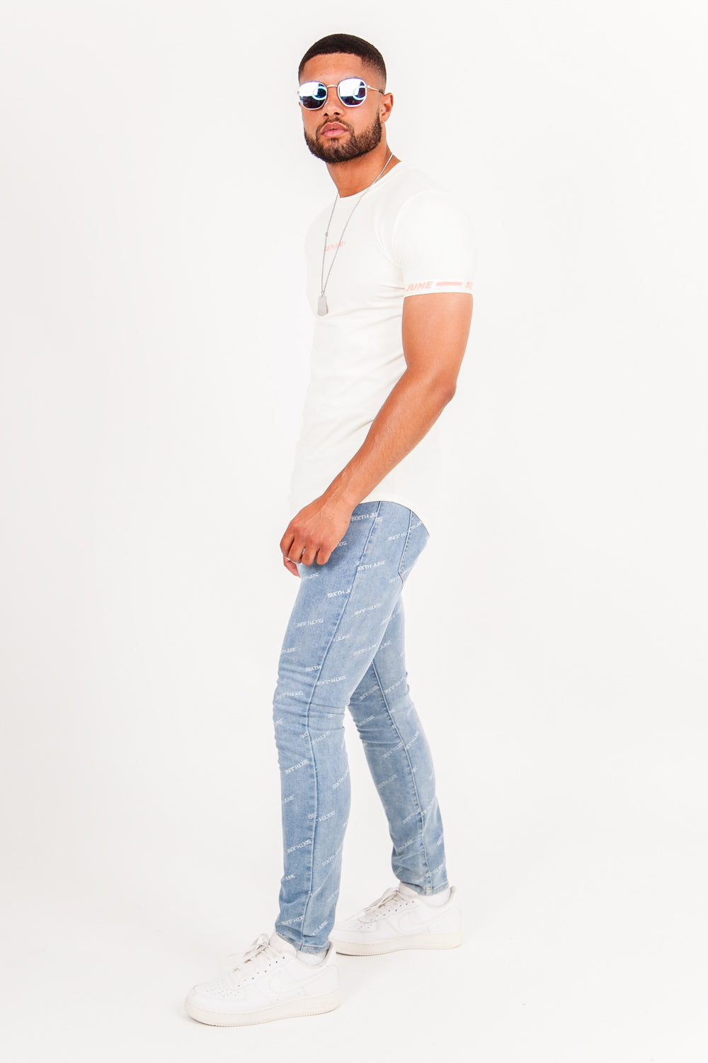 Sixth June - T-shirt logo coton manche beige