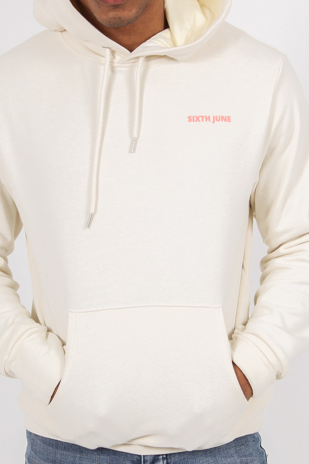 Sixth June - Sweat à capuche imprimé bande logo jaune clair