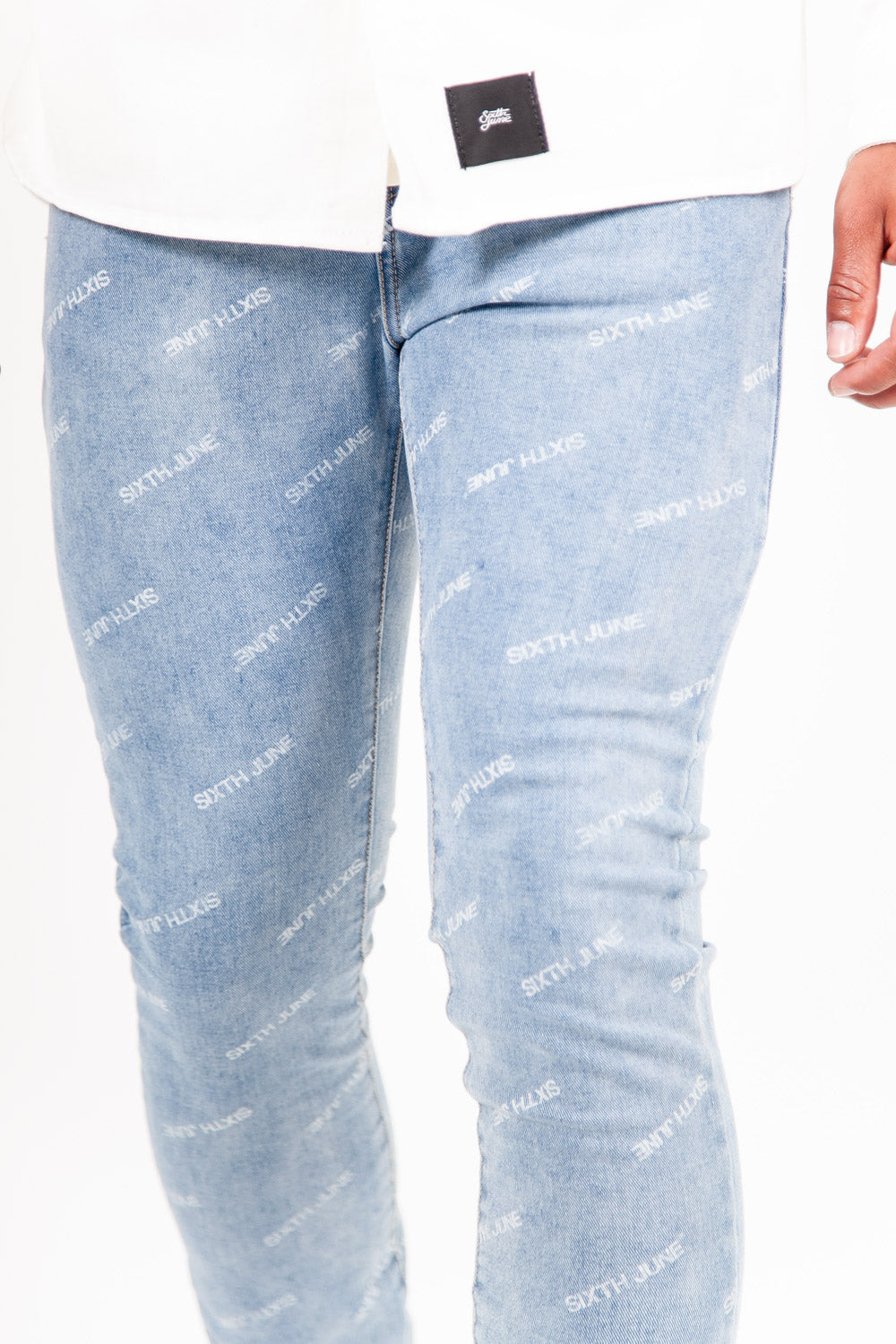 Sixth June - Jean all over logo bleu
