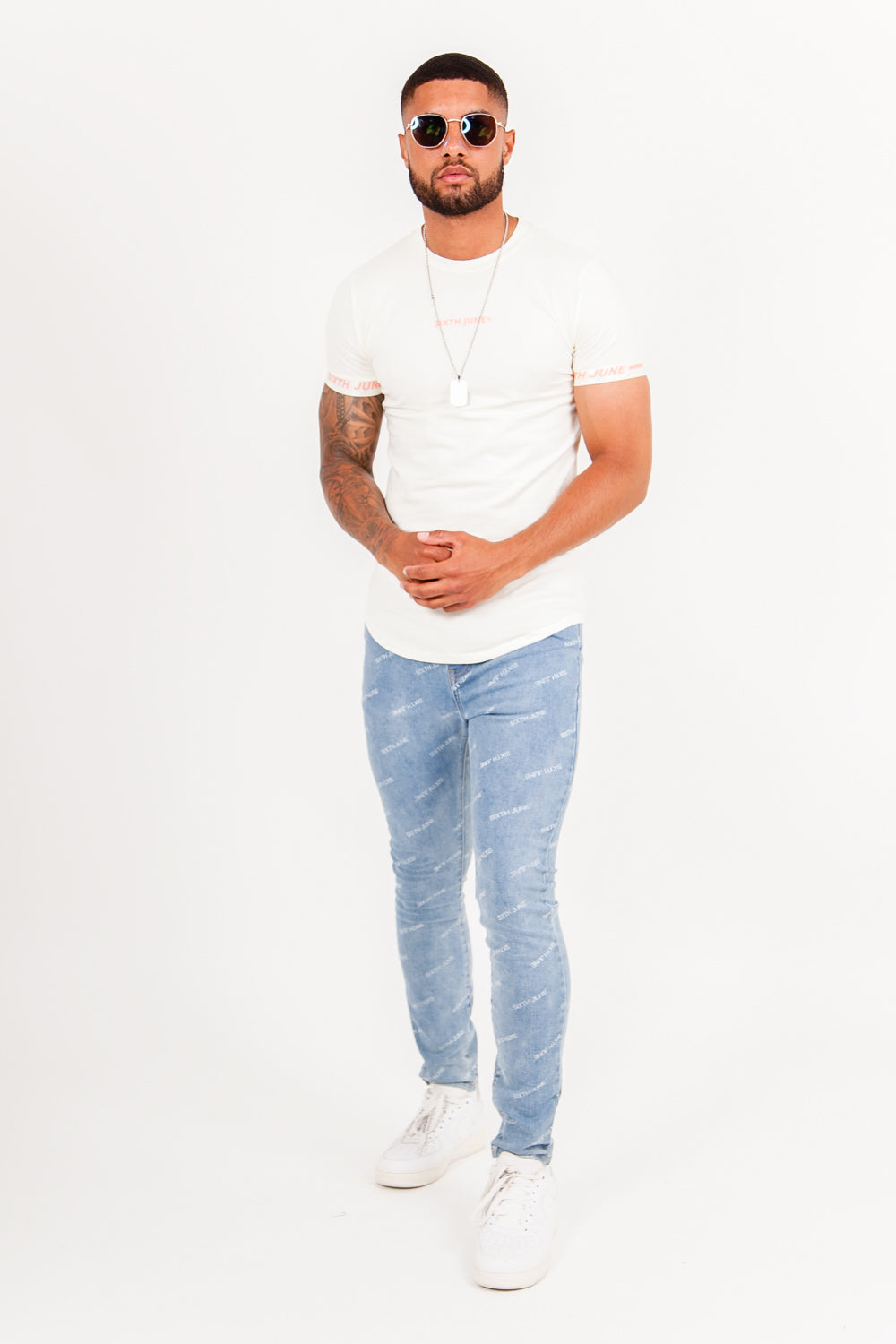 Sixth June - Jean all over logo bleu