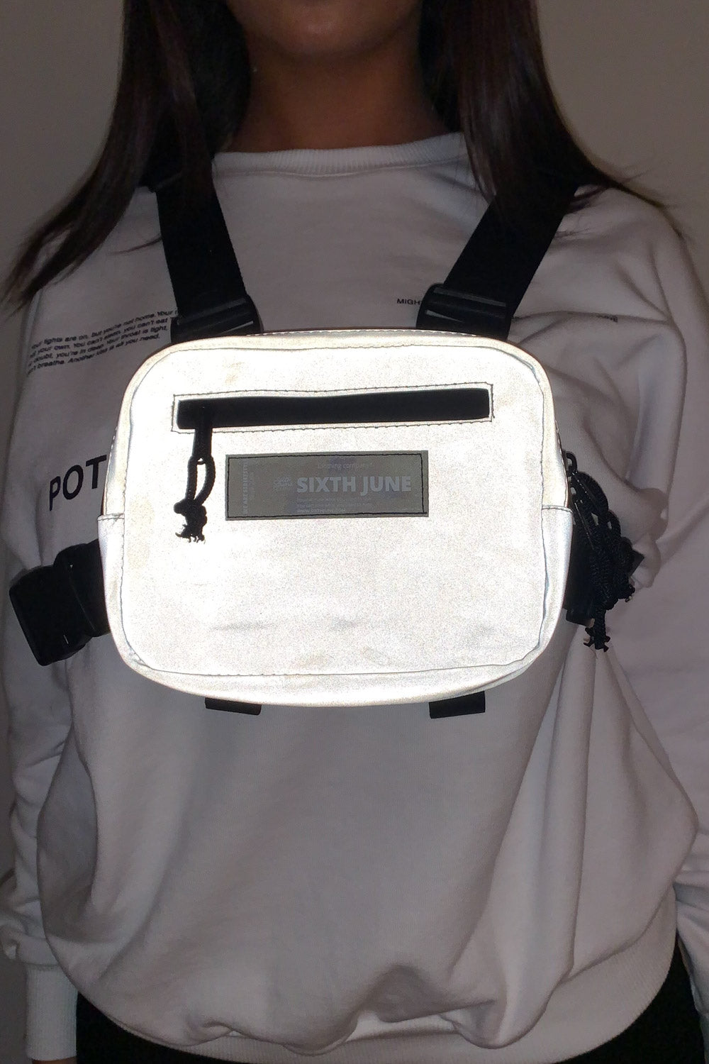 Sixth June - Petit sac poitrine sangles zip gris