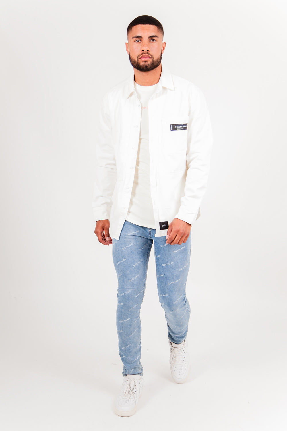 Sixth June - Chemise patch réfléchissant blanc