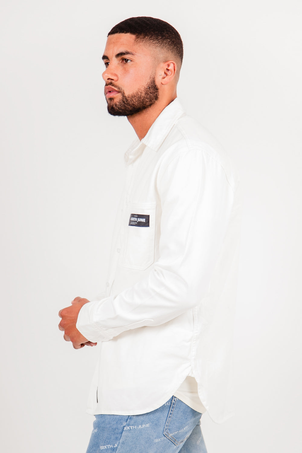 Sixth June - Chemise patch réfléchissant blanc