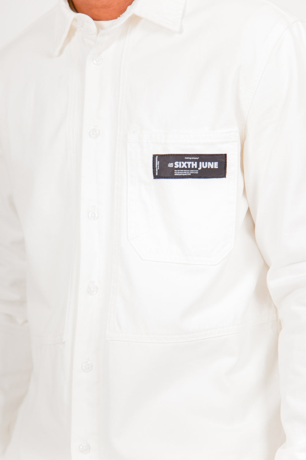 Sixth June - Chemise patch réfléchissant blanc