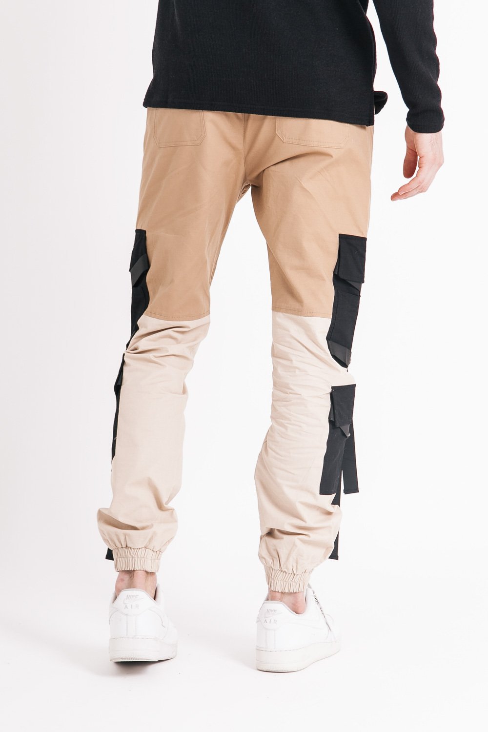 Sixth June - Pantalon cargo tactique empiècements sangles Beige