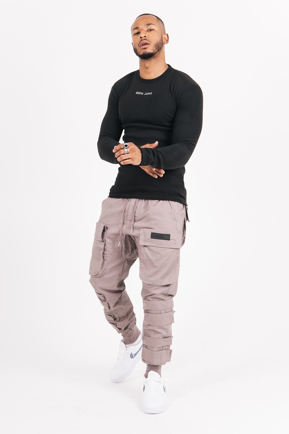 Sixth June - Pantalon cargo tactique large marron