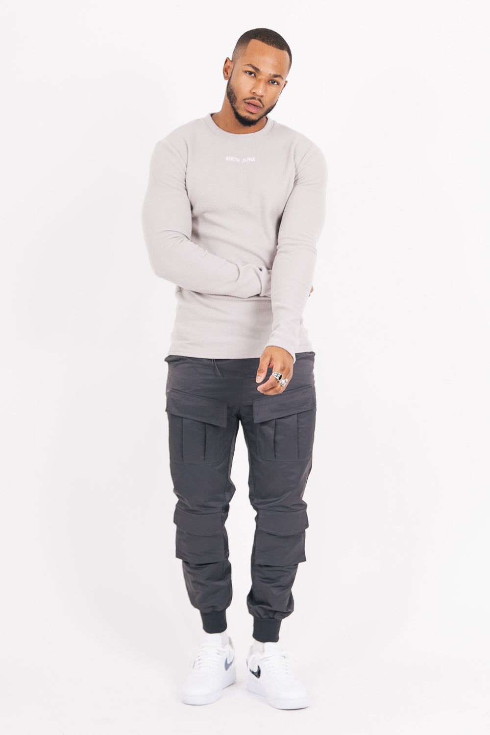 Sixth June - Pantalon cargo utilitaire gris foncé