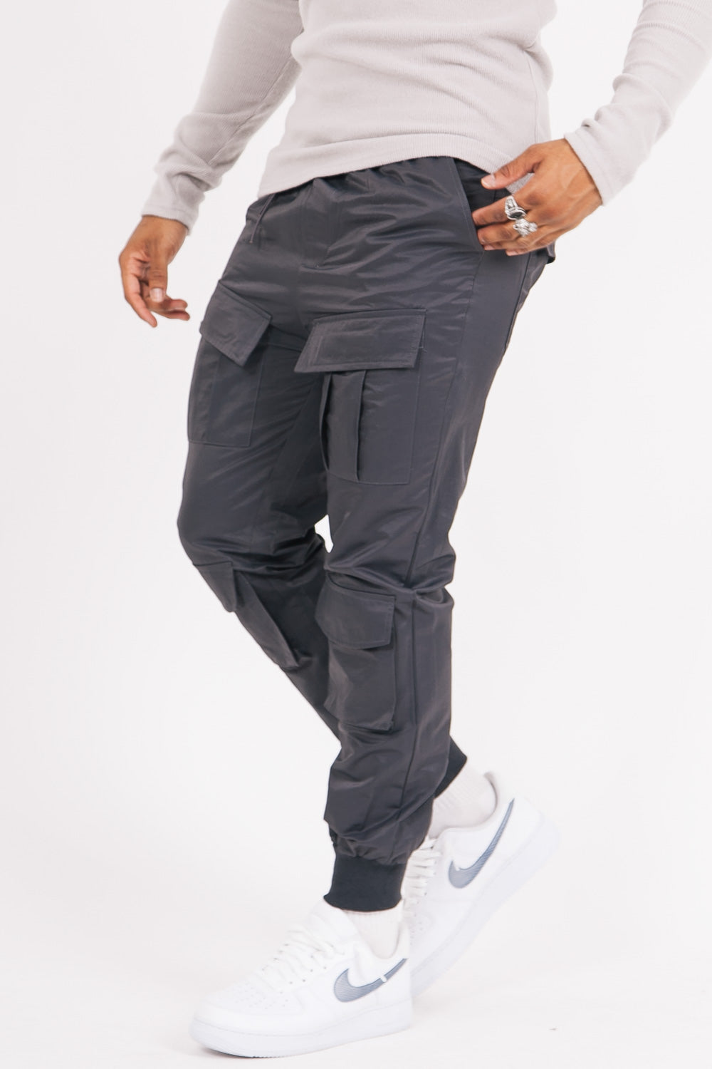 Sixth June - Pantalon cargo utilitaire gris foncé