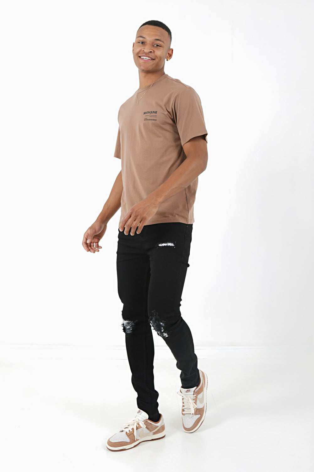 Sixth June - Jean empiècements tie dye Noir