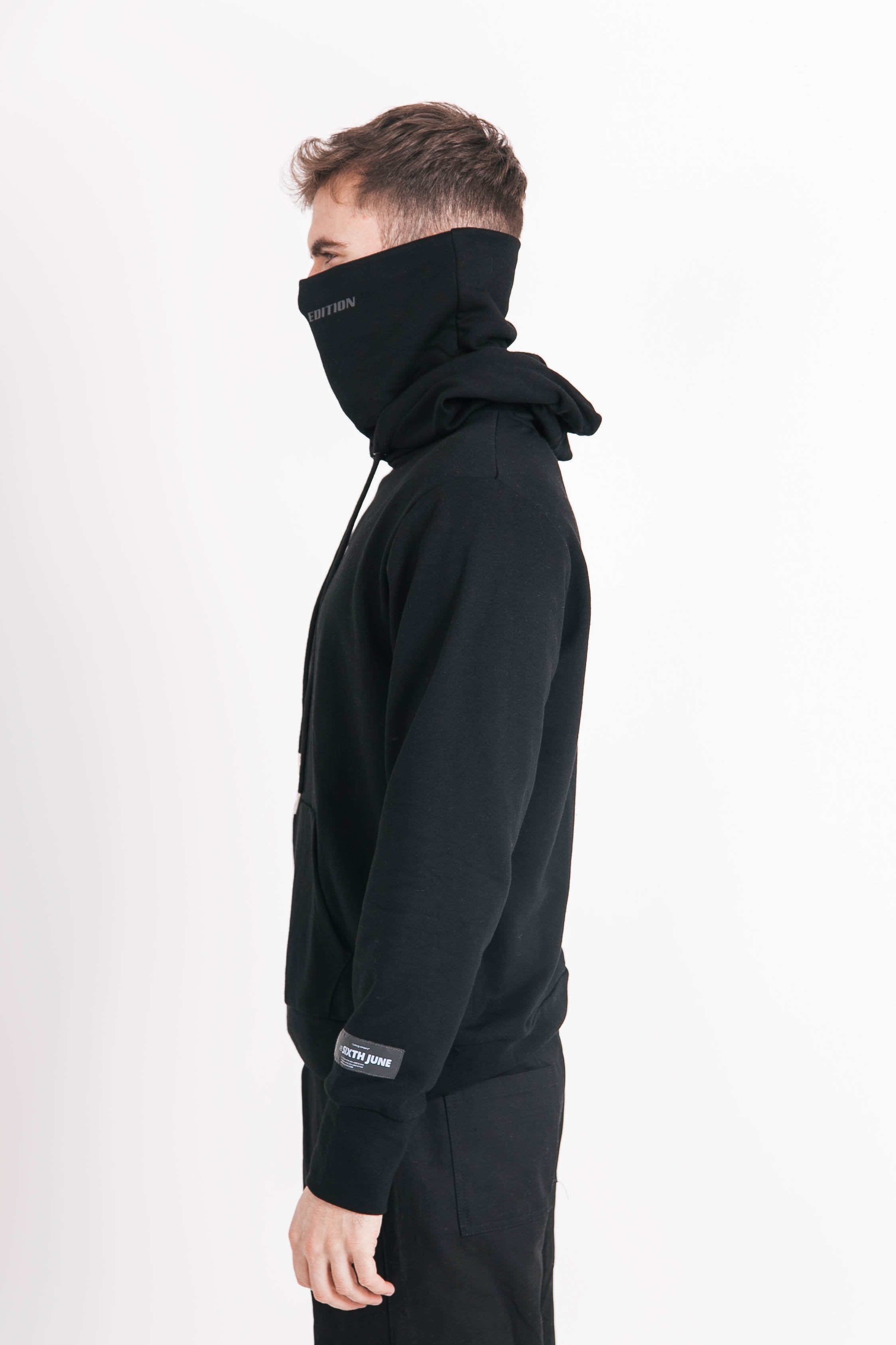 Sixth June - Sweat capuche cache cou intégré Noir