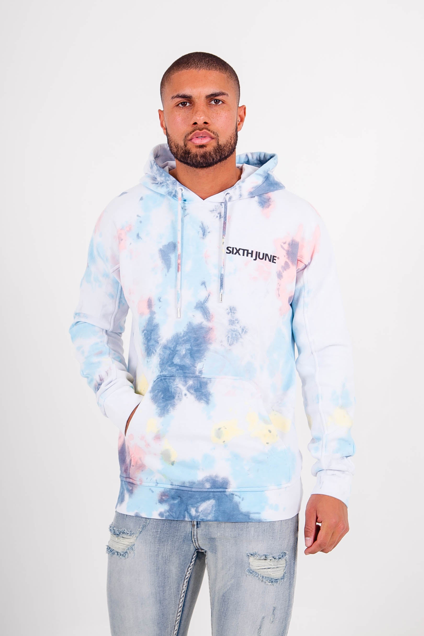 Sixth June - Sweat capuche multicolore blanc