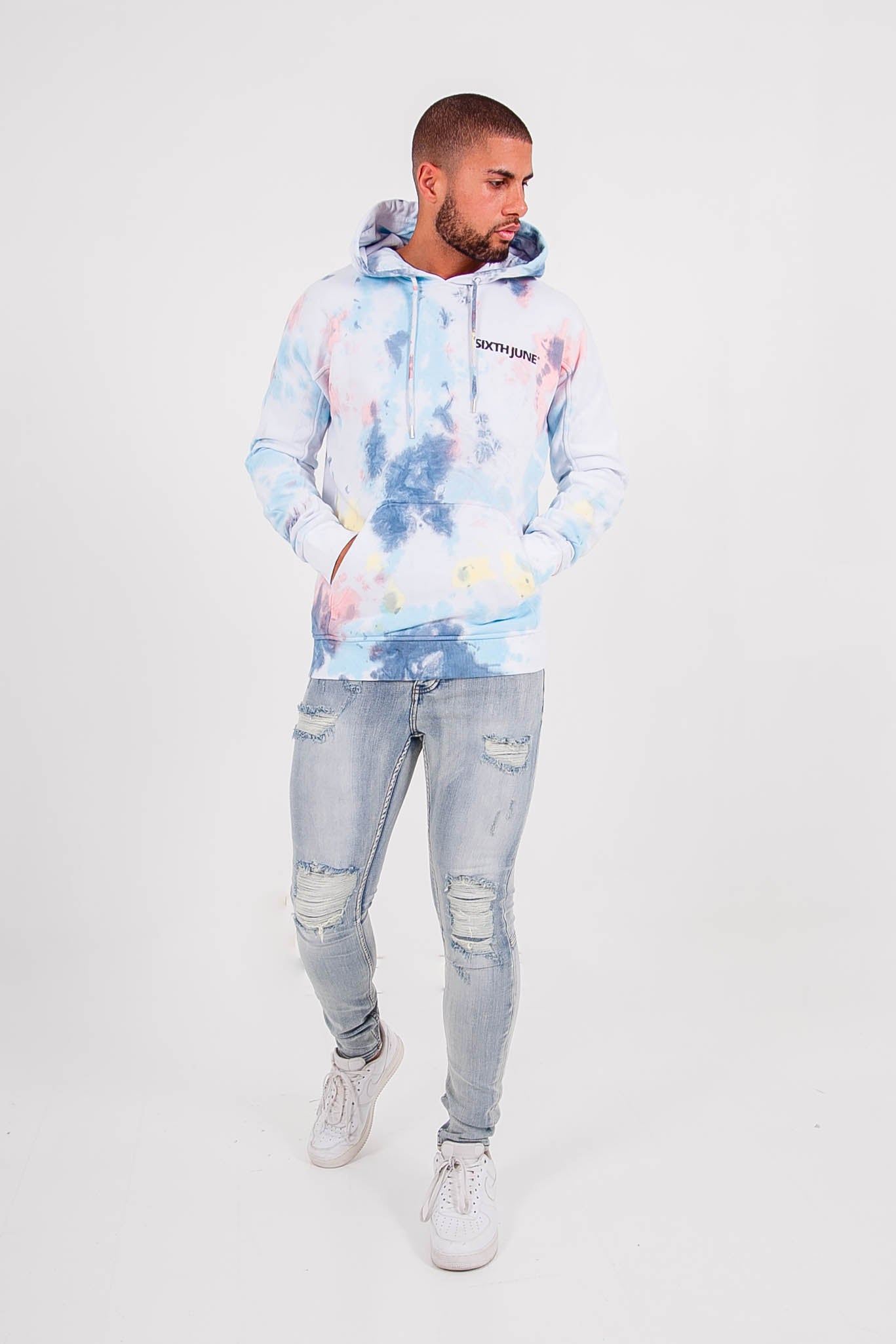Sixth June - Sweat capuche multicolore blanc