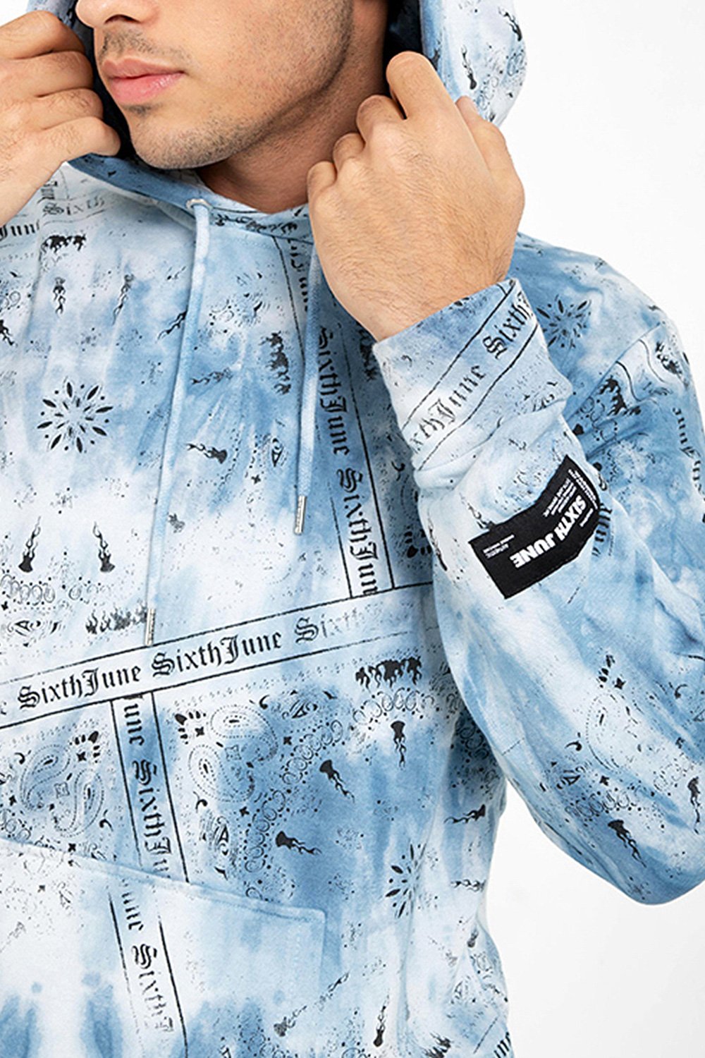 Sixth June - Sweatshirt tie dye bandana Bleu