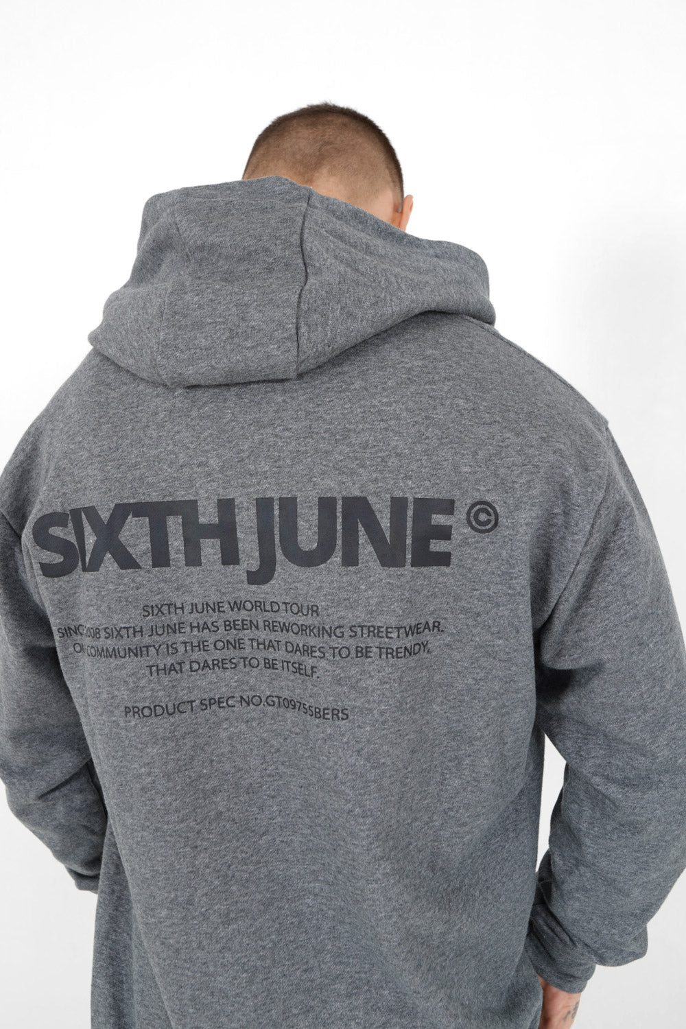 Sixth June - Gilet zippé capuche logo Gris foncé