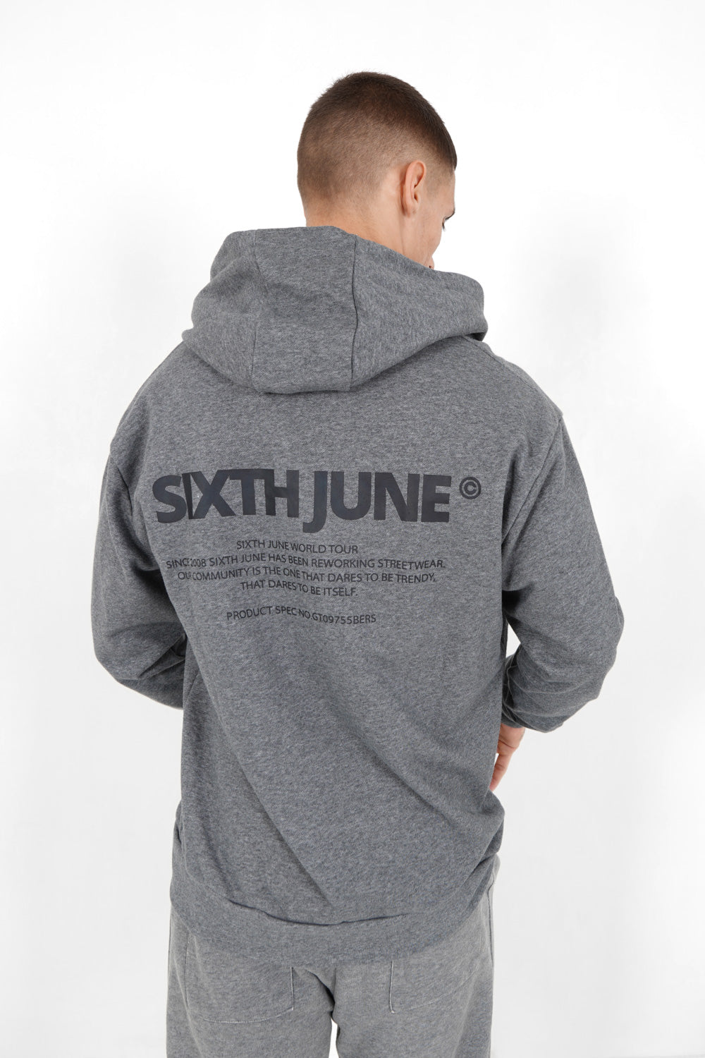 Sixth June - Gilet zippé capuche logo Gris foncé