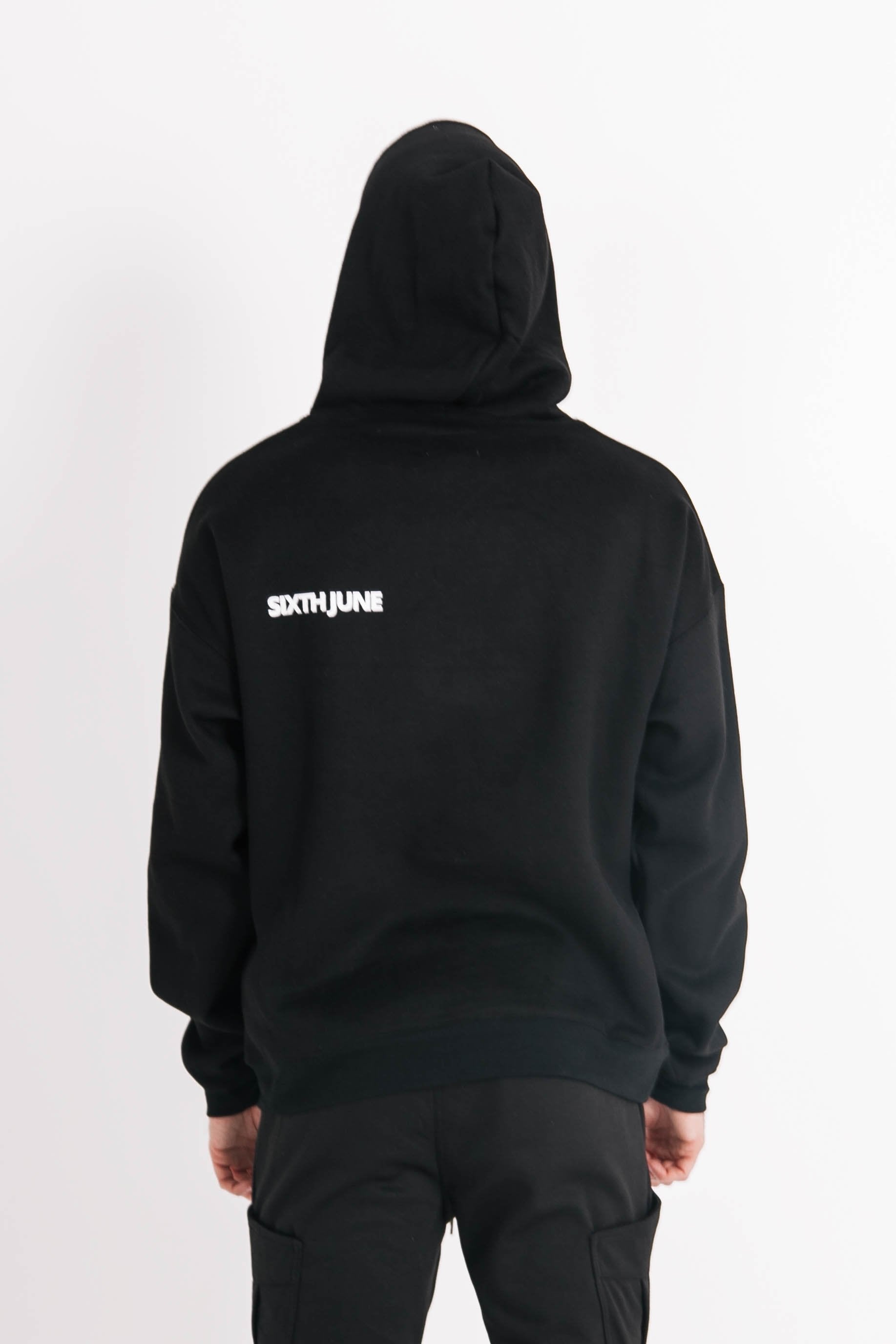 Sixth June - Sweat capuche oversize logo décalé Noir
