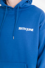 Sixth June - Sweat capuche oversize logo décalé Bleu