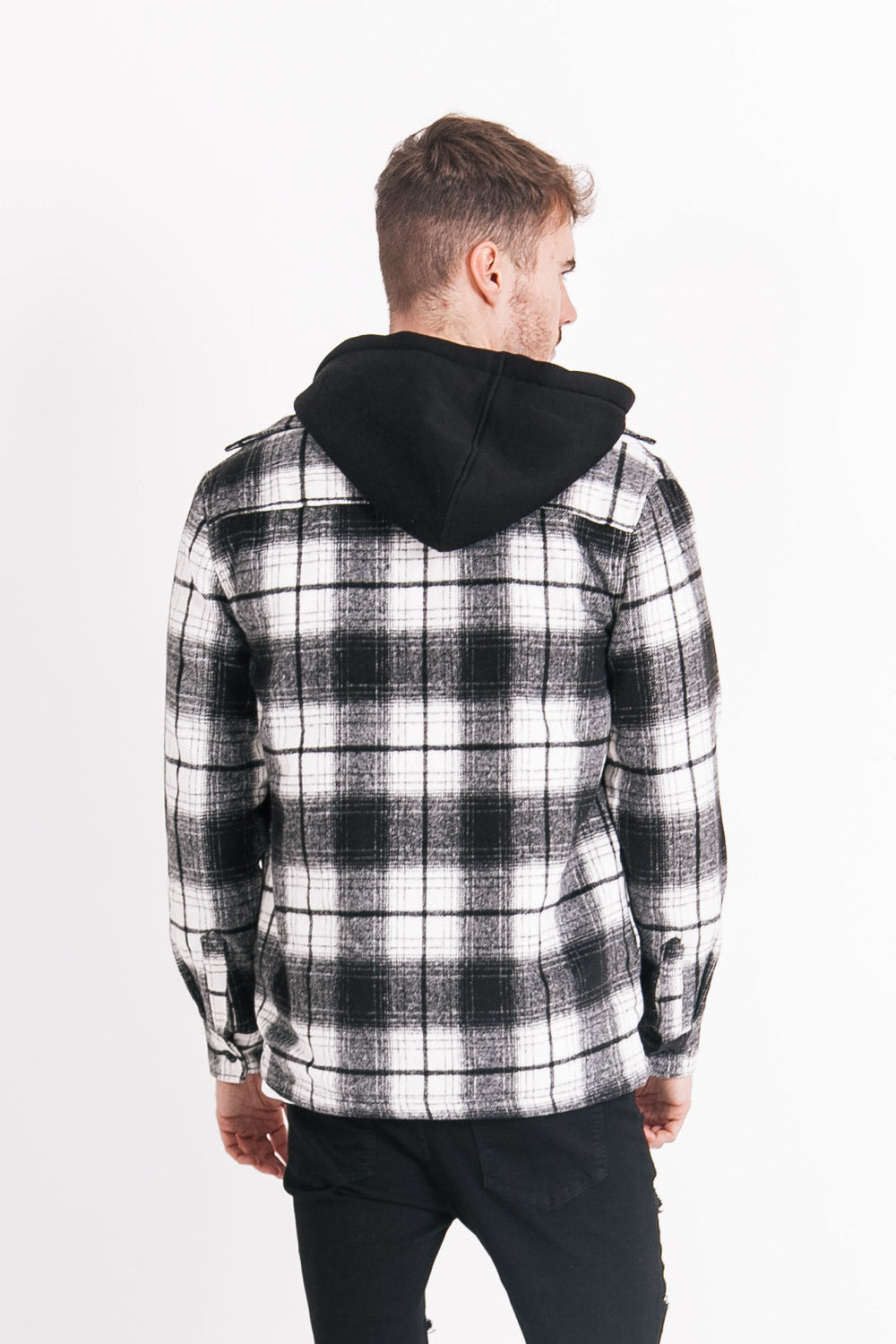 Sixth June - Veste capuche polaire tartan noir
