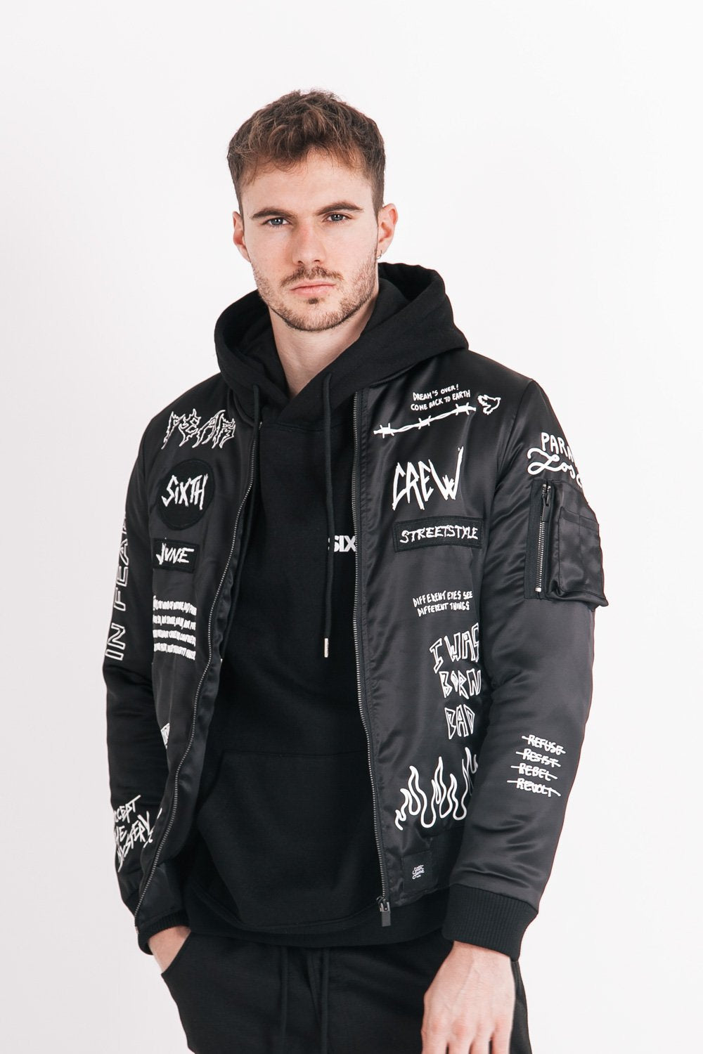 Sixth June - Bombers patchs crew Noir