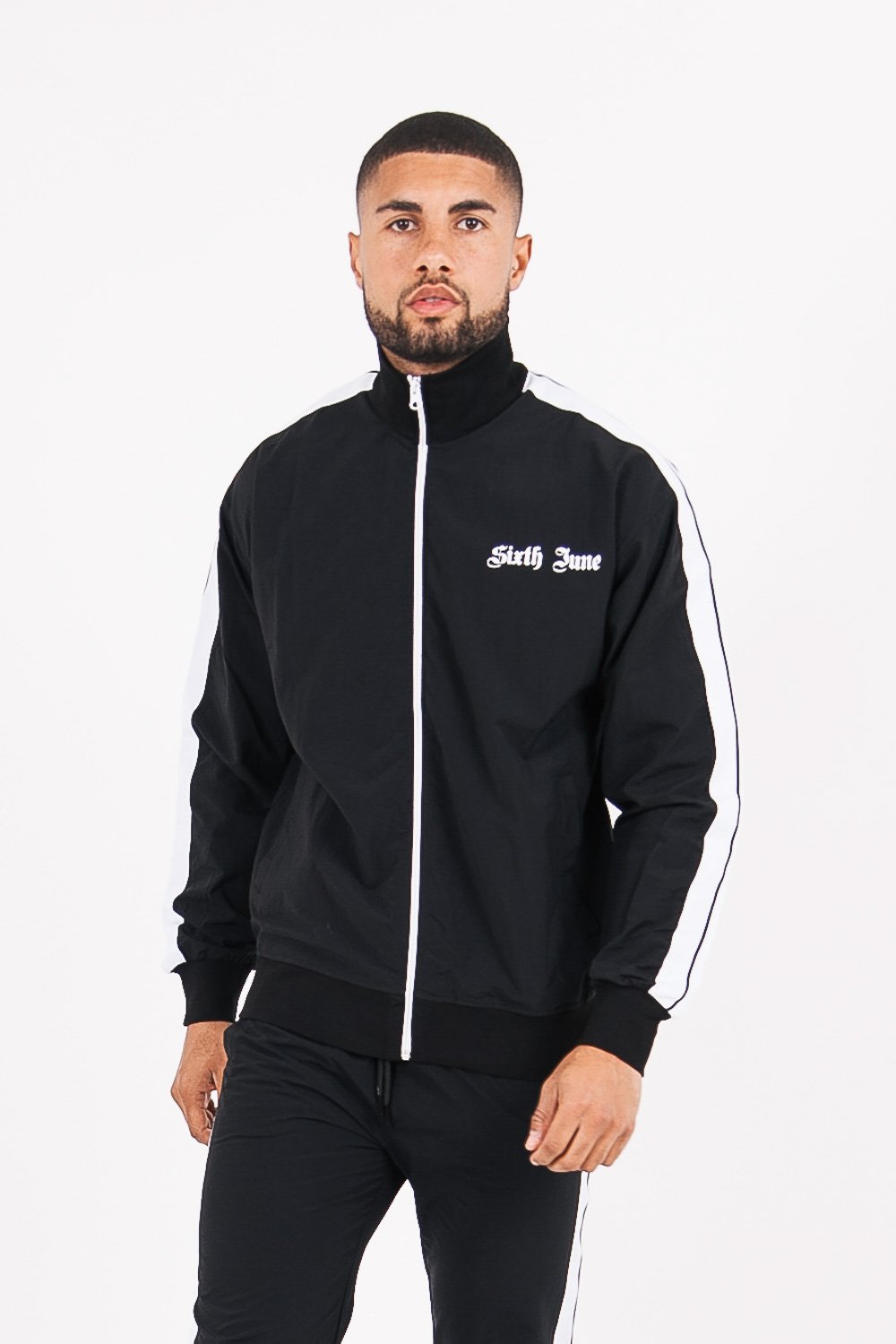 Sixth June - Veste survêtement bandes gothique noir