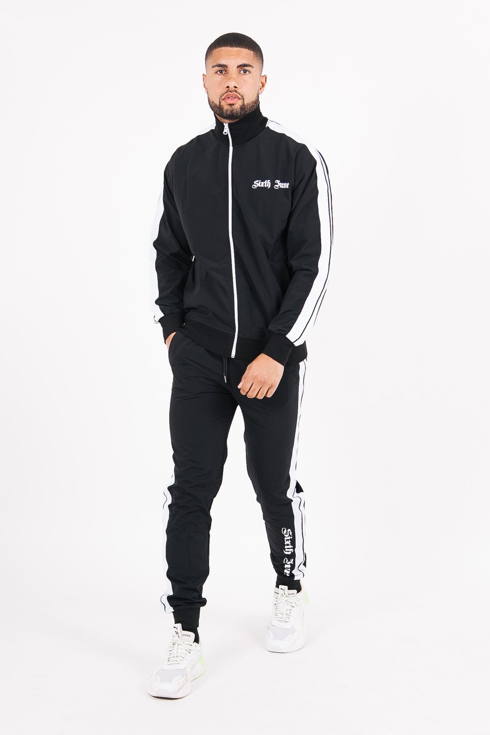 Sixth June - Veste survêtement bandes gothique noir