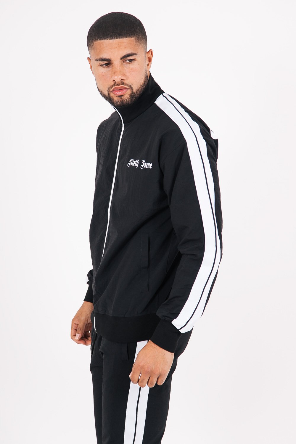 Sixth June - Veste survêtement bandes gothique noir