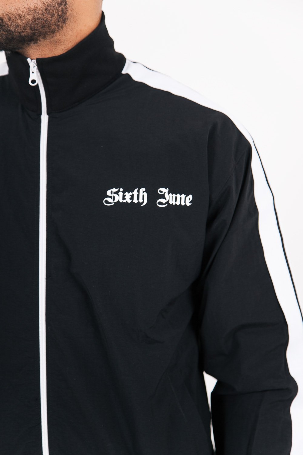 Sixth June - Veste survêtement bandes gothique noir