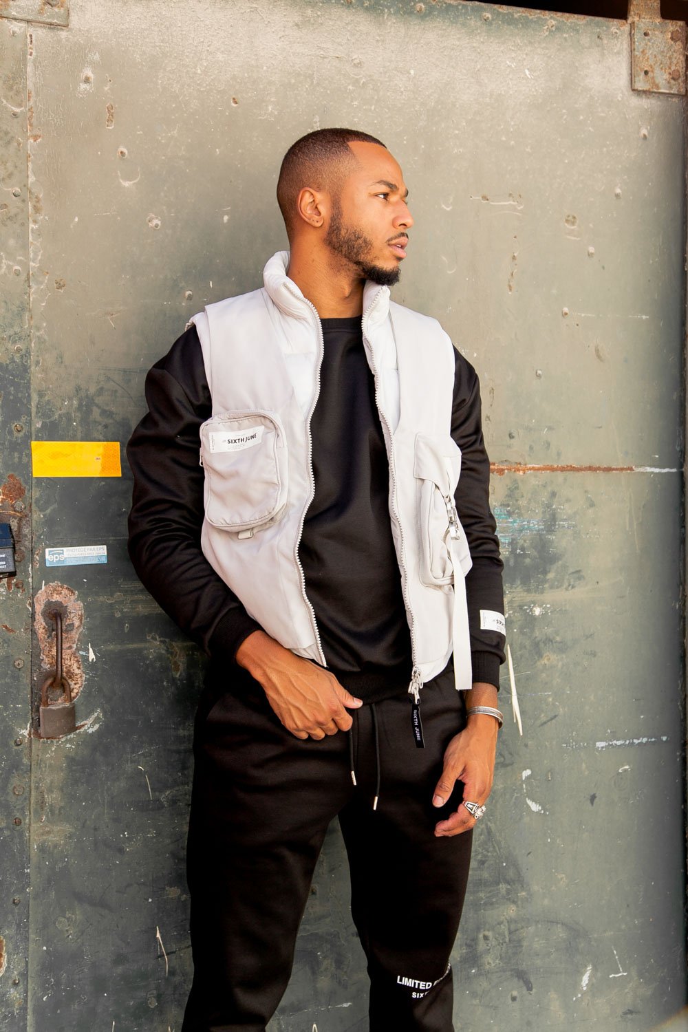 Sixth June - Veste sans manches matelassée tactique Gris clair