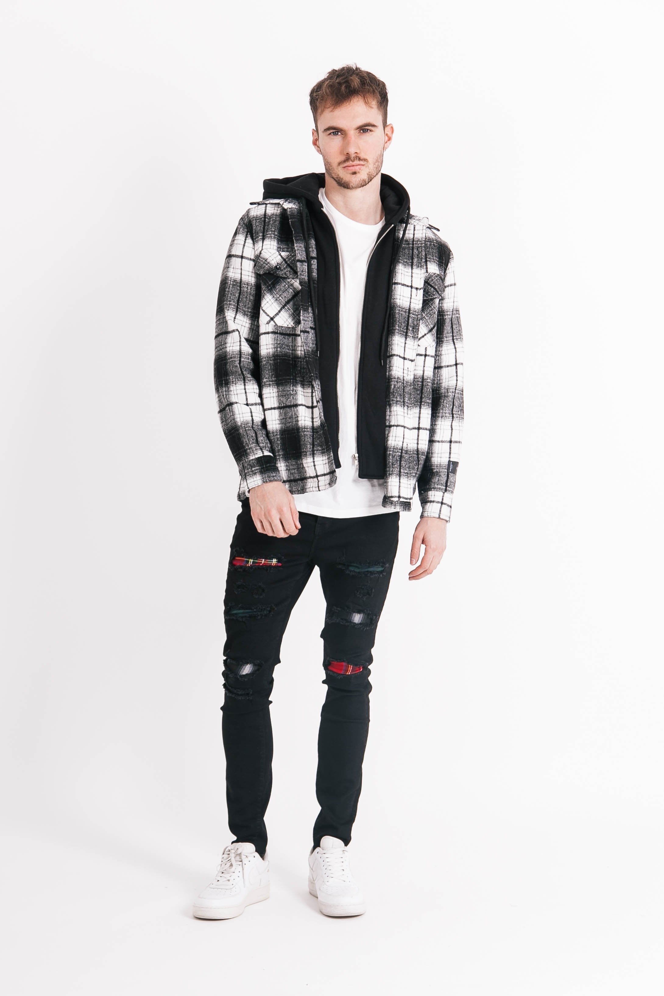 Sixth June - Jean tartan destroyed Noir