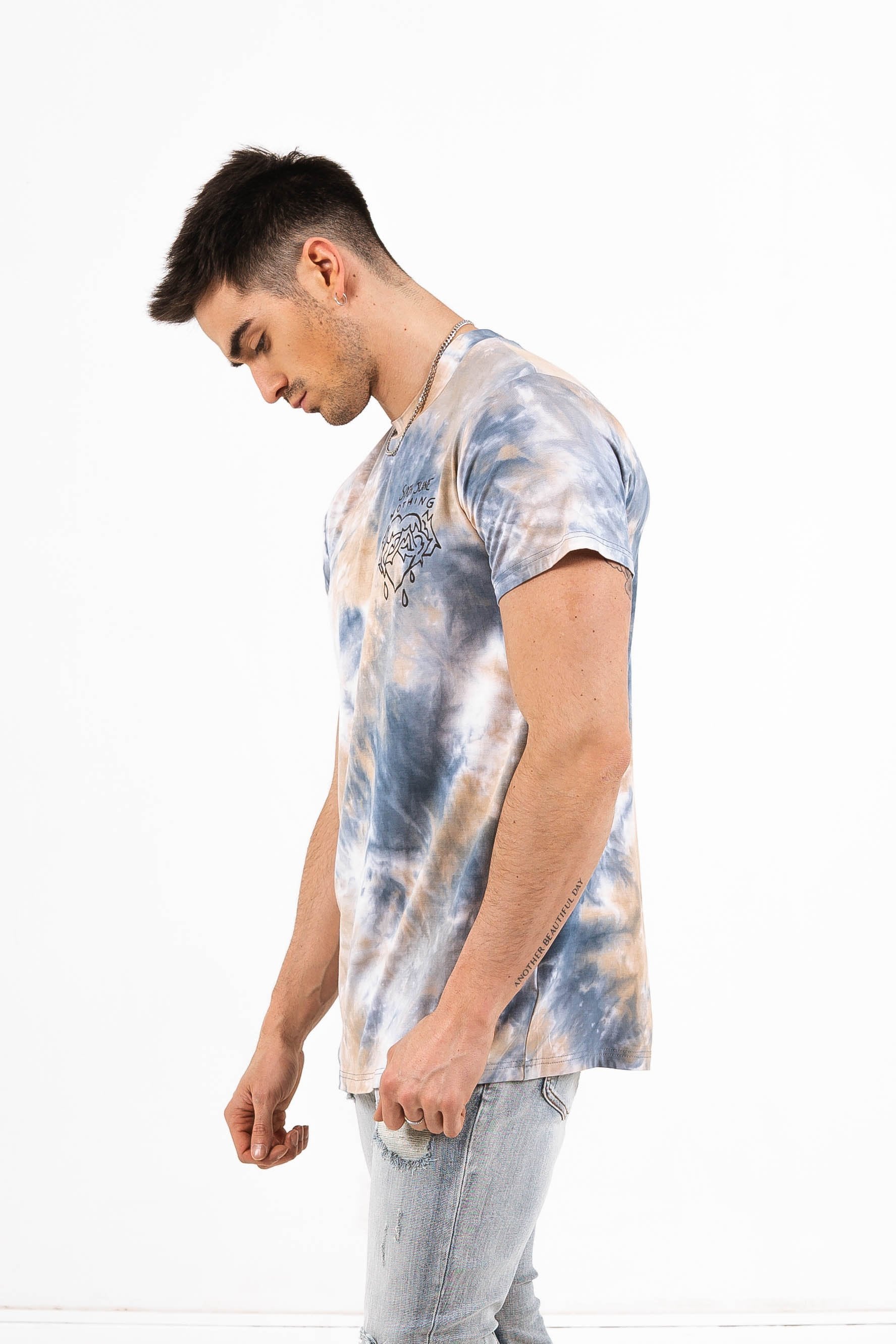 Sixth June - T-shirt tie dye nothing bleu beige