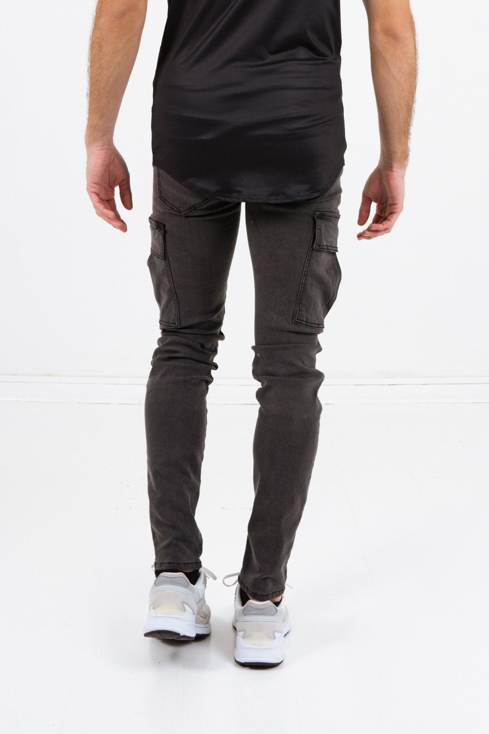 Sixth June - Jean cargo souple skinny Gris foncé