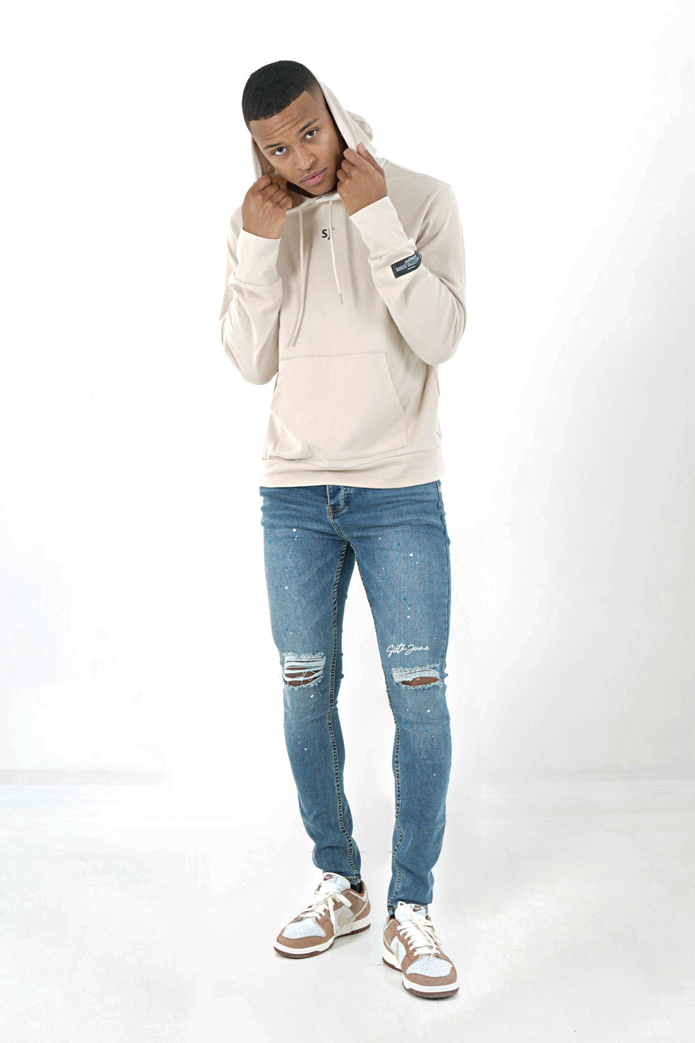 Sixth June - Jean déchirures encre Bleu foncé