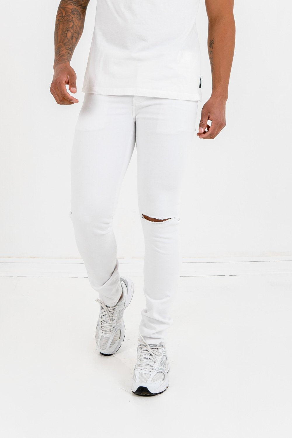 Sixth June - Jean déchirure Blanc