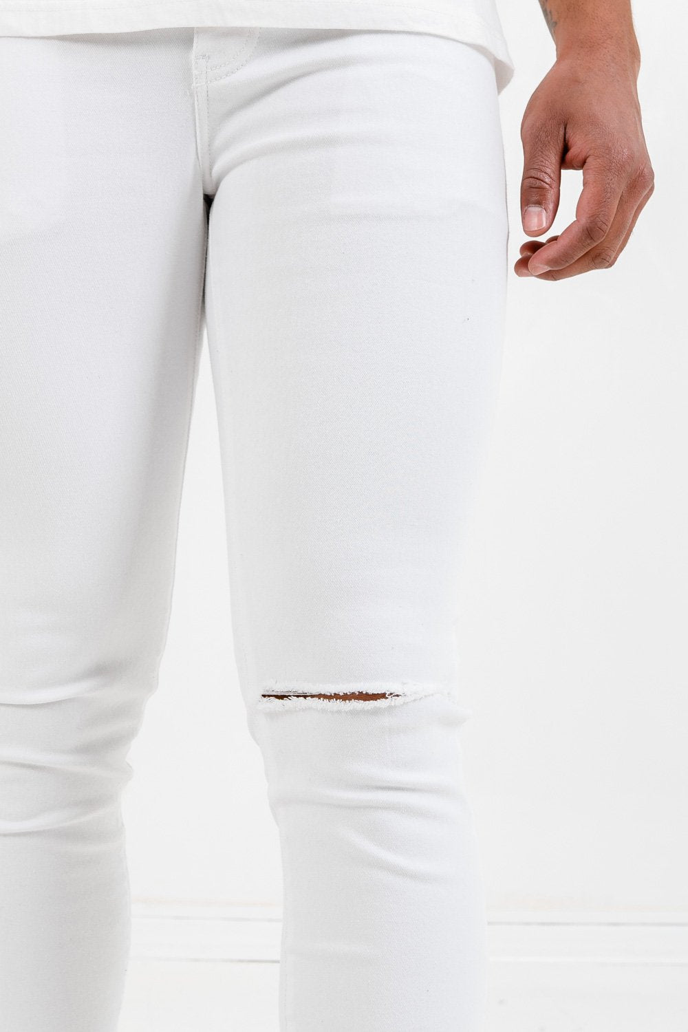 Sixth June - Jean déchirure Blanc