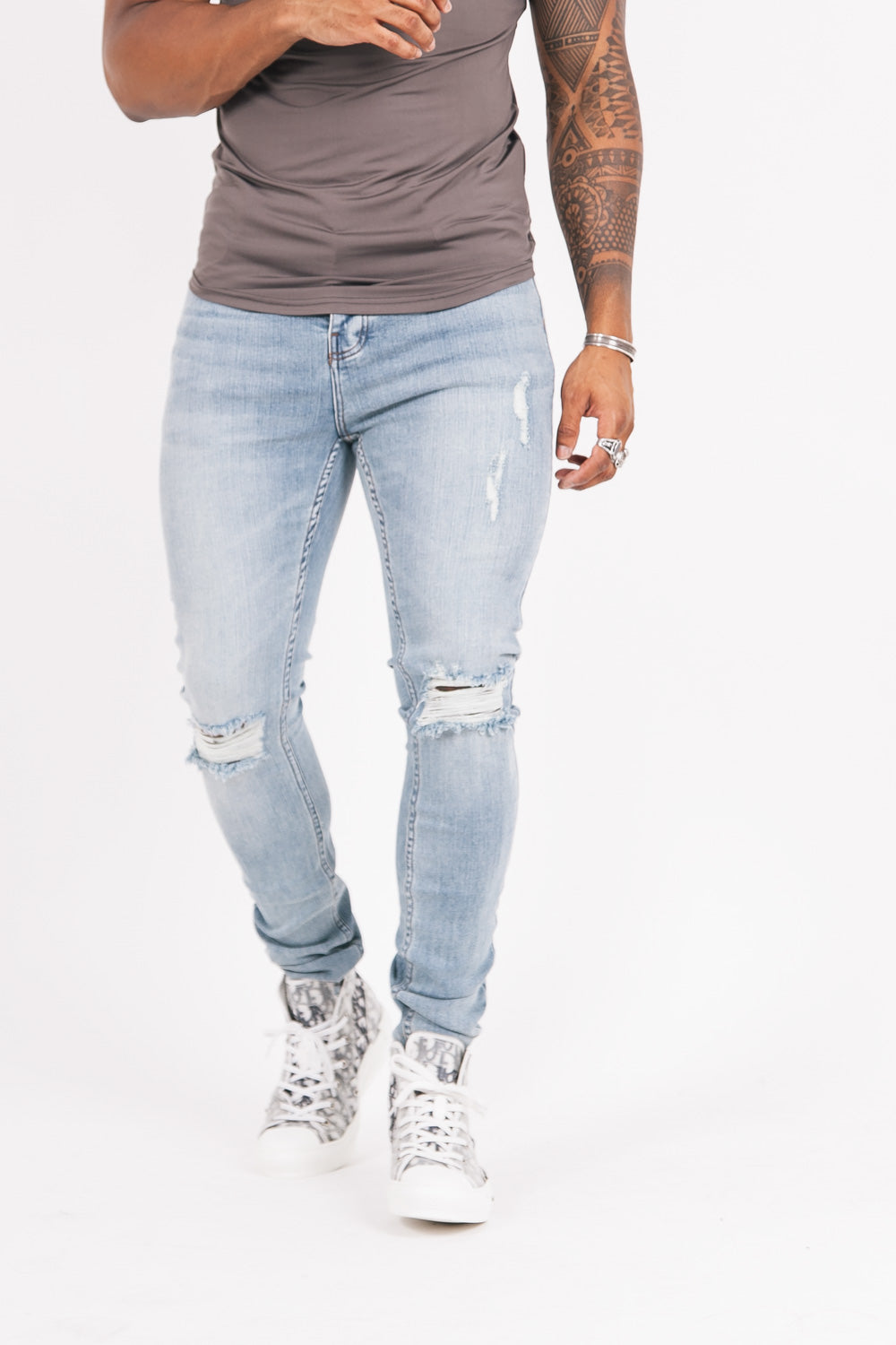 Sixth June - Jean destroy délavé bleu