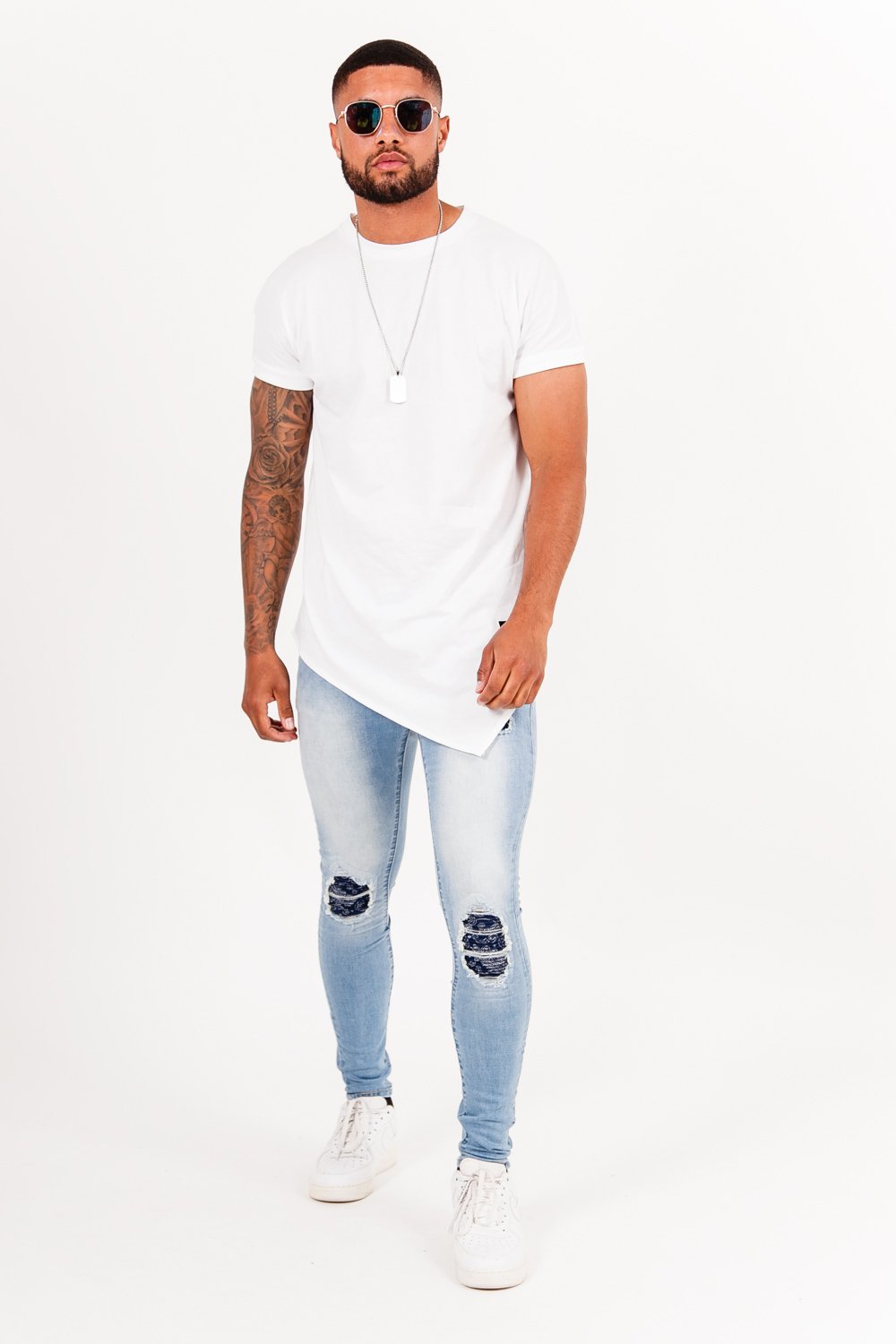 Sixth June - Jean déchiré bandana Bleu