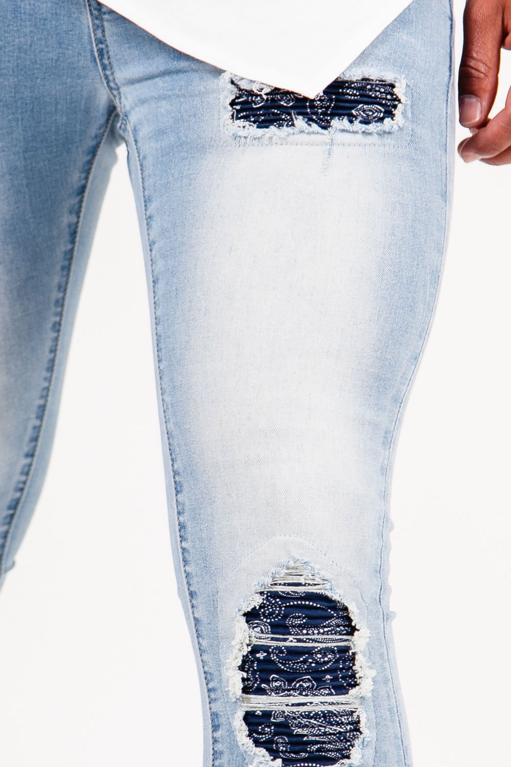 Sixth June - Jean déchiré bandana Bleu