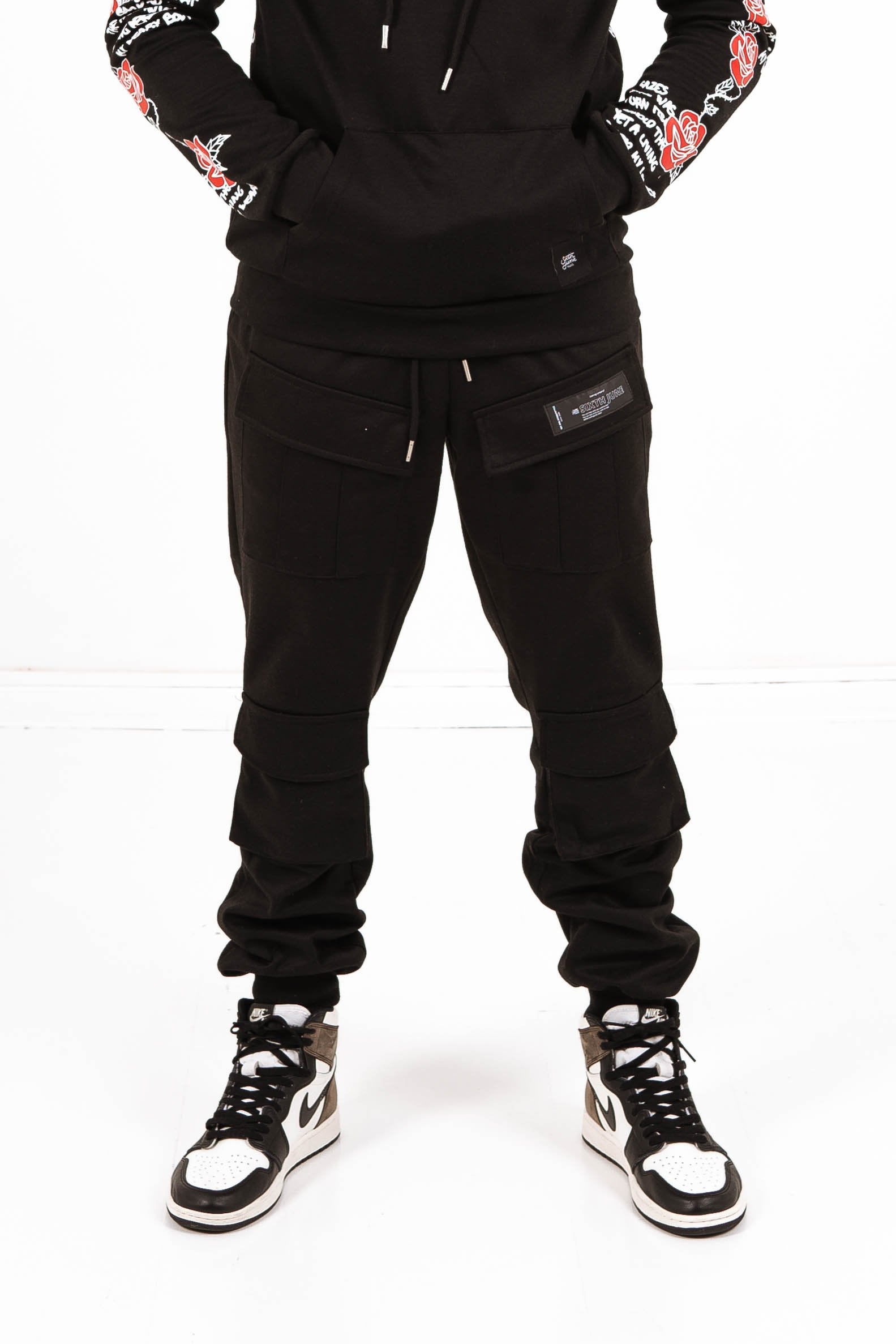 Cargo pockets joggers Black