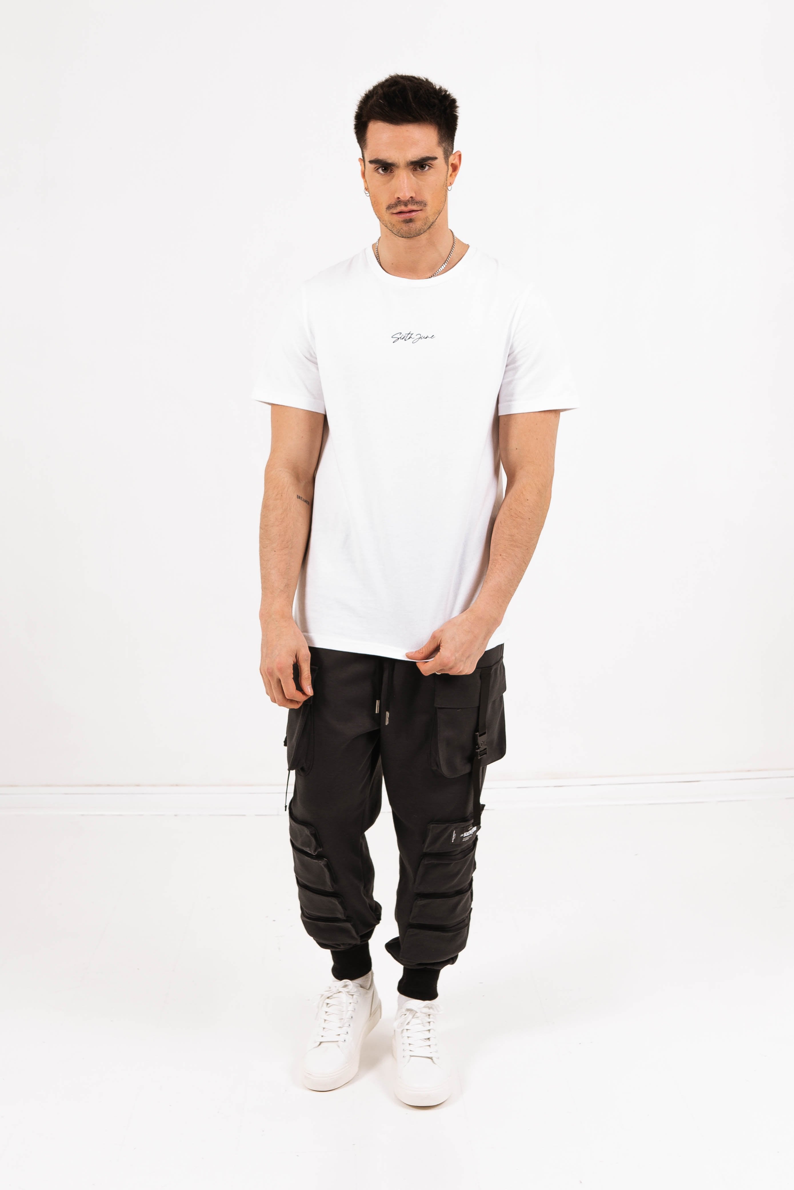 Sixth June - Jogging large cargo sangles noir